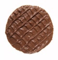 Round chocolate biscuit