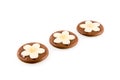 Round chocolates with white flower
