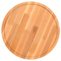 Round chopping board. Isolated on white background. View from ab Royalty Free Stock Photo