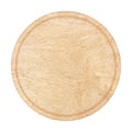 Round chopping board. Isolated on white background. View from above. Royalty Free Stock Photo