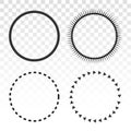 Round circle geometric ball shape line art vector icon for apps and websites