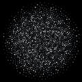 Silver dots or glitter confetti circle background Royalty Free Stock Photo