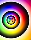 Rainbow colored round circles with black lines fractals pattern Royalty Free Stock Photo