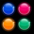 Round circles shiny glass buttons in four colors Royalty Free Stock Photo