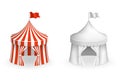 Round circus tent. Festival with entrance vector illustration