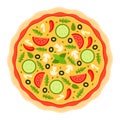 Round classic pizza vector flat isolated