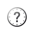 A round clock face features a large question mark at the center instead of hands, surrounded by Royalty Free Stock Photo
