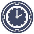 Round Clock Face Time Indicator Blue and White Icon Isolated Digital Royalty Free Stock Photo
