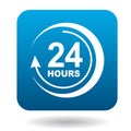 Round clock support icon, flat style Royalty Free Stock Photo