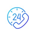 Round-the-clock support pixel perfect gradient linear vector icon Royalty Free Stock Photo