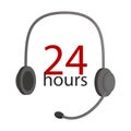 Round-the-clock support service. Call center. 24 hours. Headsets for the call center: headphones with a microphone.