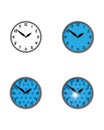 Round Clocks With Numbers Illustration Set