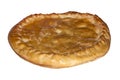 Round closed homemade pie isolated on white background Royalty Free Stock Photo