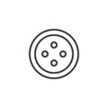 Round clothing button line icon