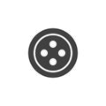 Round clothing button vector icon