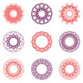 Round color ornament set Royalty Free Stock Photo