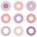 Round color ornament set Royalty Free Stock Photo