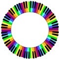 Round colored piano keyboard frame Royalty Free Stock Photo