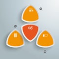 4 Round Colored Triangles Orange Infographic PiAd Royalty Free Stock Photo