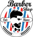 Very attractive barber logo, emblem. Eye catching barber emblem, logo, poster, vector