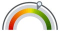 Round colorful gauge. Indicator dashboard ui element Royalty Free Stock Photo