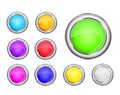 Round colorful shiny icon set
