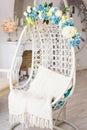 Round and comfort chair on beautiful interior