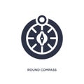 round compass icon on white background. Simple element illustration from mechanicons concept