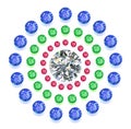 Round composition colored gems set Royalty Free Stock Photo