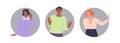 Round composition of people feeling negative emotion trying to protect their rights and opinion