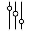 Round control buttons icon, outline style