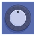 Round control knob adjusting settings on control panel