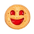 Round cookie with smile isolated