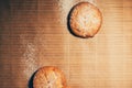 Round cookies closeup flat lay