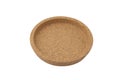 round Cork mat with brown border isolated on white background Royalty Free Stock Photo