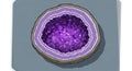 A round cross section illustration of a geode filled with amethyst Royalty Free Stock Photo