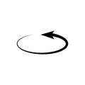 Round curved rotation thin arrow.