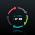 Round cycle template with five segments in glossy business style.