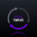 Round cycle template with three segments in glossy business style.