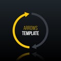 Round cycle template with two segments in glossy business style.