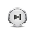 Forward icon vector image round 3d button with metal frame Royalty Free Stock Photo