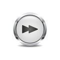 Forward icon vector image round 3d button with metal frame Royalty Free Stock Photo