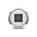 Stop icon vector image round 3d button with metal frame Royalty Free Stock Photo