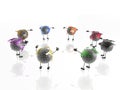 Round dance of color globes