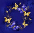 Round dance of sapphire butterflies