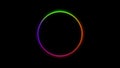 Round dark Backdrop with Rainbow varicoloured colorful glowing loop