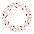 Round design featuring teddy bears arranged in a circle with red outlines Royalty Free Stock Photo