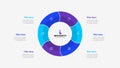 Round diagram divided into 6 segments. Concept of six options of business project infographic Royalty Free Stock Photo