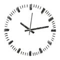 Round dial of analog clock. Sketch in vector Royalty Free Stock Photo