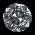 Round diamond - isolated on black background